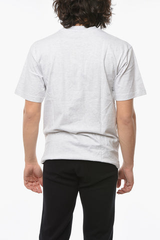 Crew-neck T-Shirt with Corduroy Logo