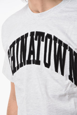 Crew-neck T-Shirt with Corduroy Logo