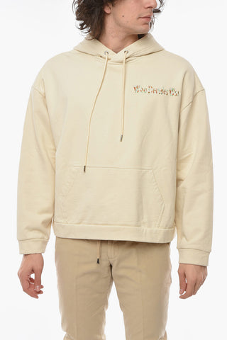 Logo Embroidered Brushed Cotton Hoodie