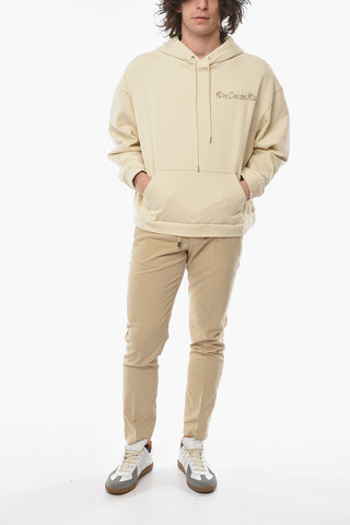 Logo Embroidered Brushed Cotton Hoodie