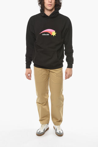 Felpa STAR LOGO in Cotone Garzato con Cappuccio
