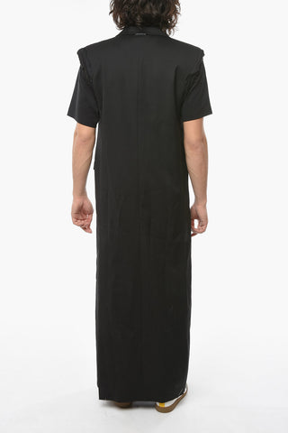 Wool Long Oversize Vest with Peak Lapel and Side Vents