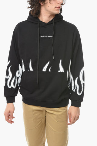Brushed Cotton Hoodie with Contrasting Print