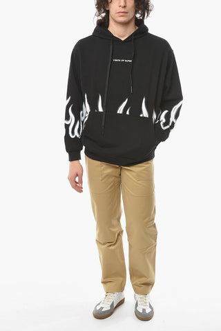 Brushed Cotton Hoodie with Contrasting Print