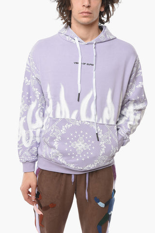 Felpa Hoodie con Stampa a Contrasto