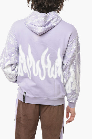 Felpa Hoodie con Stampa a Contrasto