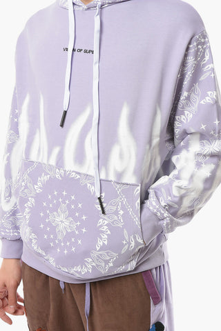 Felpa Hoodie con Stampa a Contrasto