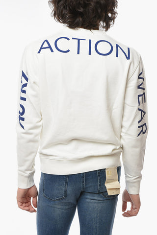 Logo Printed Brushed Cotton Crew-neck Sweatshirt