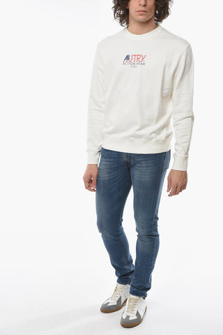 Logo Printed Brushed Cotton Crew-neck Sweatshirt