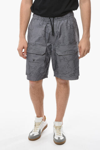 Printed TRAIL MAP Cargo Shorts