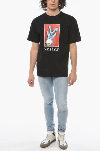 T-Shirt BUNNY PUPPET Girocollo con Stampa sul Fronte