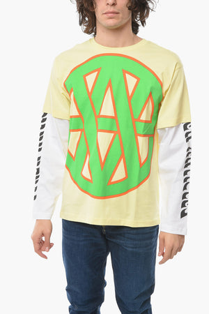 Skater Long-Sleeve T-Shirt with Crest Print