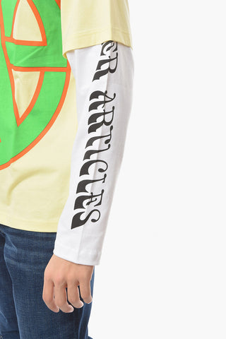 T-Shirt Skater a Manica Lunga con Stampa Stemma