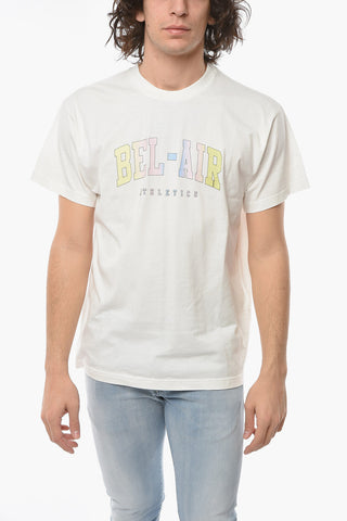 Shaded Logo-Printed College Crew-Neck T-shirt