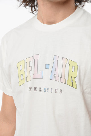 Shaded Logo-Printed College Crew-Neck T-shirt