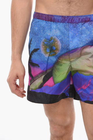 Costume da Bagno Boxer WATER SKY in Nylon Stampato