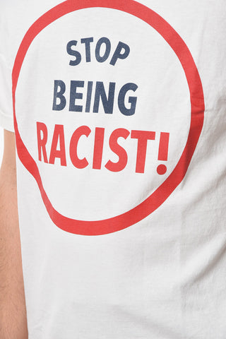 Cotton Crew-neck STOP BEING RACIST T-Shirt