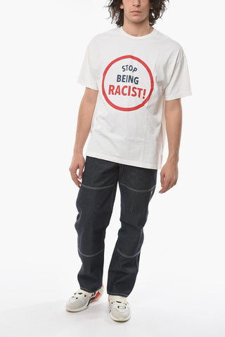 Cotton Crew-neck STOP BEING RACIST T-Shirt