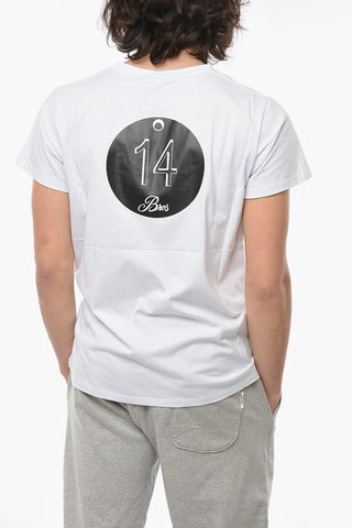 Contrasting Printed Solid Color T-Shirt