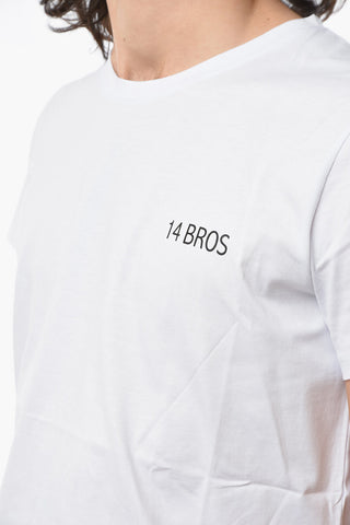 Contrasting Printed Solid Color T-Shirt