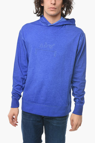 Logo Embossed Solid Color Hoodie