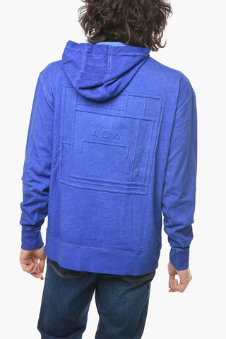 Logo Embossed Solid Color Hoodie