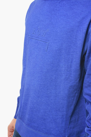 Logo Embossed Solid Color Hoodie