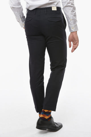 Stretch Cotton Single Pleat Pants