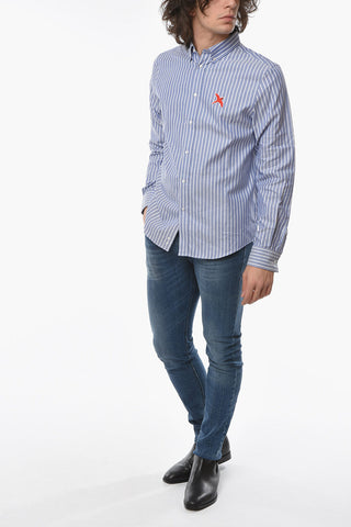 Awning Striped ROUGE BEE BIRD Button-Down Collar Shirt