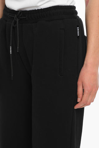 Fleece Cotton Joggers with Embroidered Logo Lettering