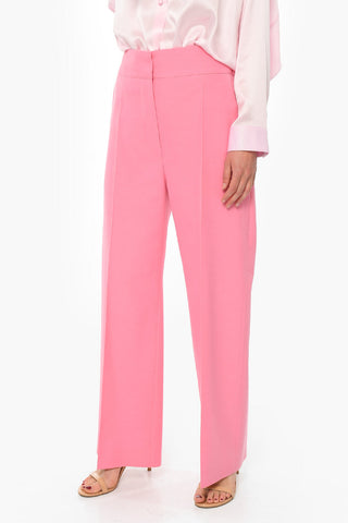 Cotton-gabardine Wide-leg Pants with High Waist