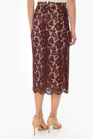 Lace Long Skirt with Petticoat and Front Vent