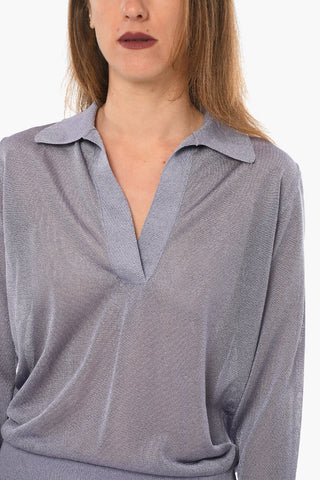 Polo BUTTERFLY in Lurex a Maniche Lunghe