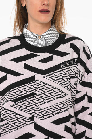 Wool-blend LA GRECA Crew-neck Pull with Lettering