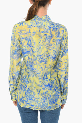 Hidden Buttoning HABOTAI Printed Silk Shirt