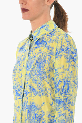 Hidden Buttoning HABOTAI Printed Silk Shirt