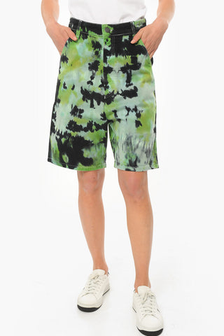 Shorts in Denim Alex Fit con Stampa Tye-dye