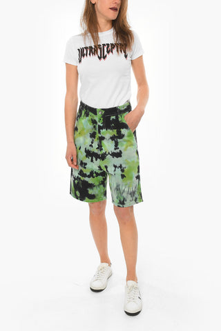 Shorts in Denim Alex Fit con Stampa Tye-dye