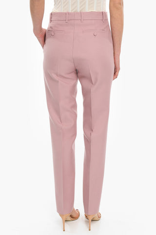 Mohair-blend Tailored Trousers with Straight-leg and Pleats