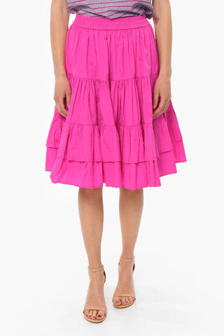 Jacquard Fabric Flared Midi Skirt