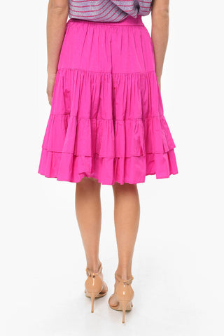Jacquard Fabric Flared Midi Skirt
