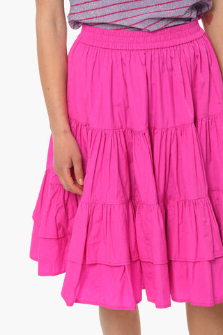 Jacquard Fabric Flared Midi Skirt