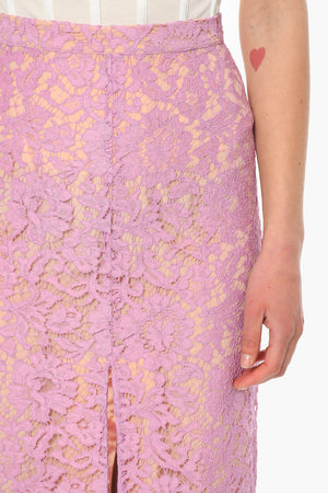 Long Lace Skirt with Slip and Front Slit
