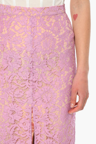 Long Lace Skirt with Slip and Front Slit
