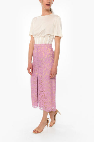 Long Lace Skirt with Slip and Front Slit