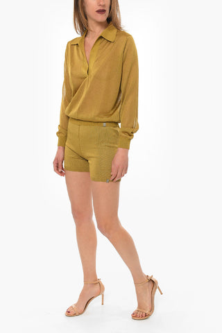 Long-sleeved BUTTERFLY Lurex Polo