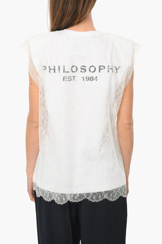 Crewneck Sleeveless T-shirt With Logo Print