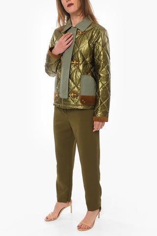 Quilted Padded Jacket with Classic Collar