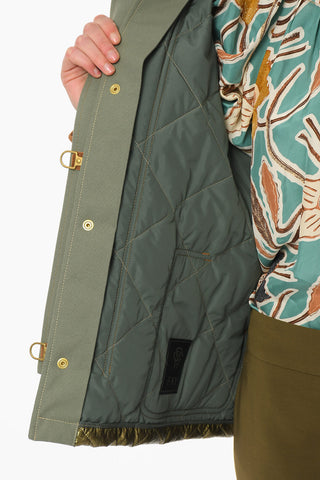 Quilted Padded Jacket with Classic Collar