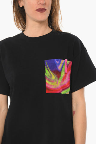 EMPORIO SUSTAINABILITY PROJECT T-shirt Girocollo con Tasca Mutlicolor Traforata